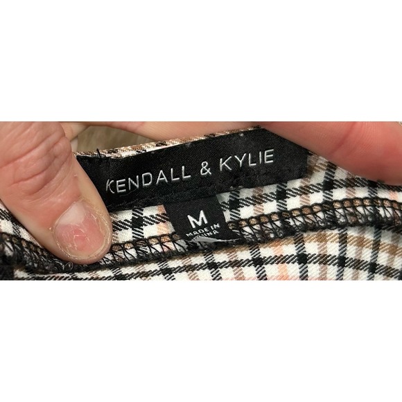 Women's Y2K Plaid Mini Dress Kendall & Kylie Sz-M Pink Lace Bow Fairy Grunge - Picture 5 of 10